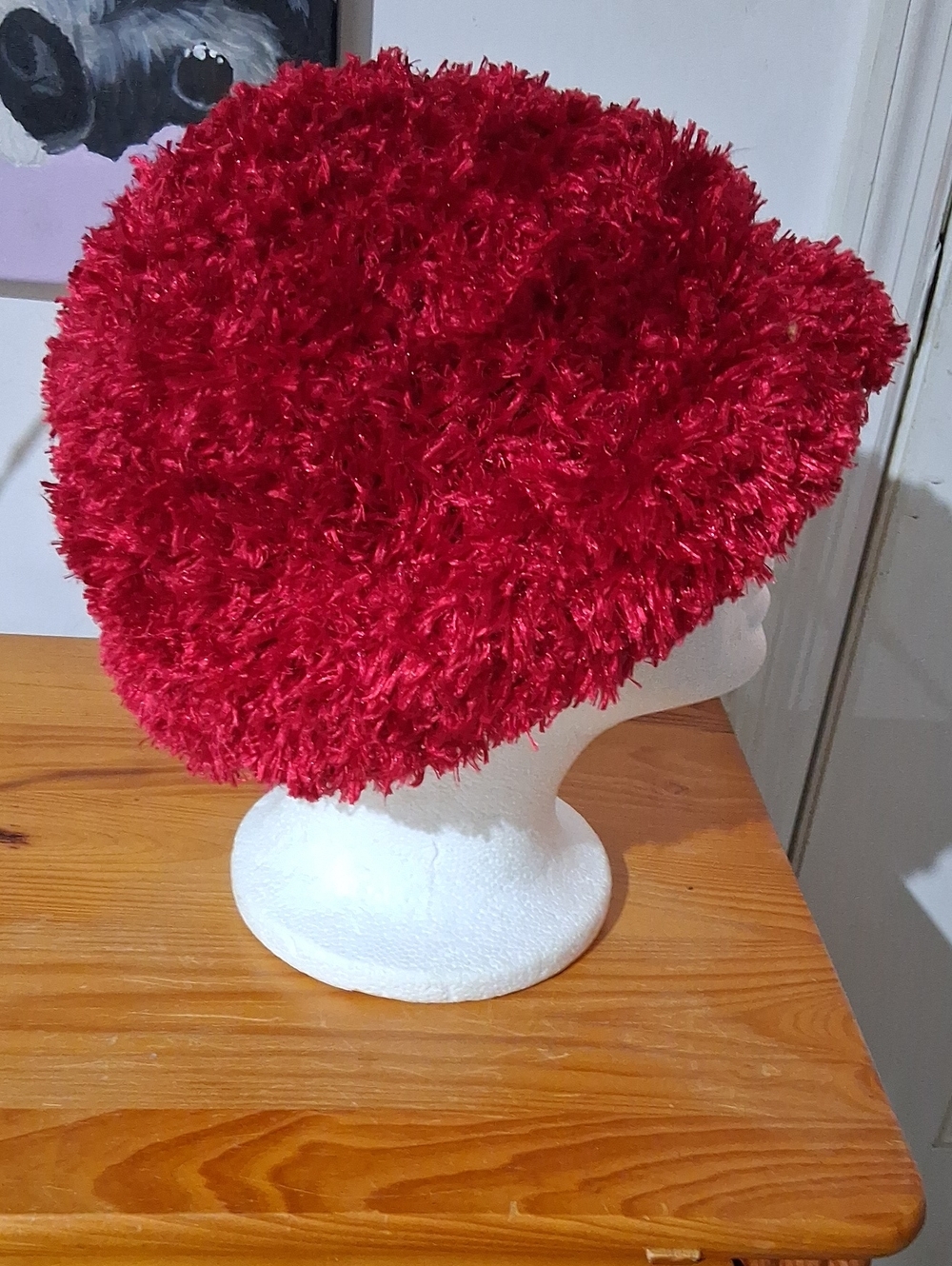 Red Plush Decorative Accent Hat - Brand Unknown